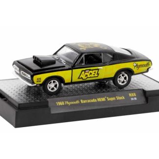 Plymouth Barracuda Hemi Super Stock 1968 1:64 - M2 Machines Plymouth Barracuda Hemi Super Stock 1968 - kovový model auta