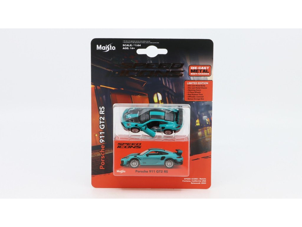 Porsche 911 GT2 RS 1:64 - Maisto Porsche 911 GT2 RS - kovový model 1/64