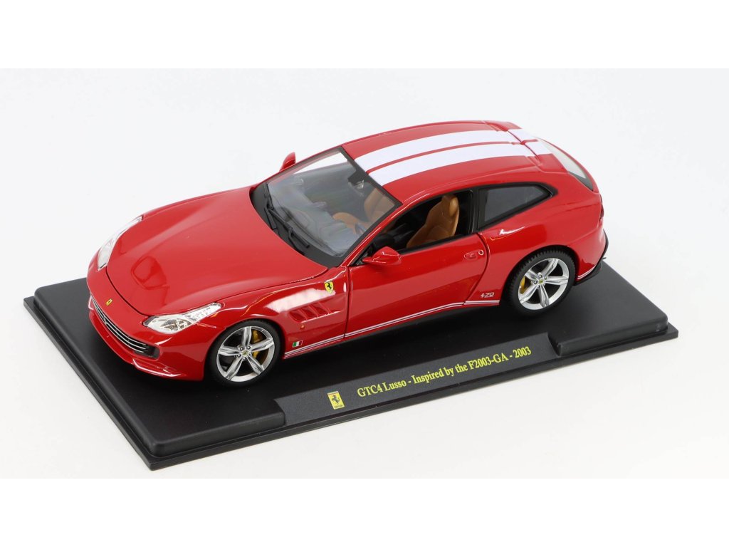 Ferrari GTC4 Lusso 2016 1:24 červená - časopis s modelem Ferrari GTC4 - kovový model auta 1/24