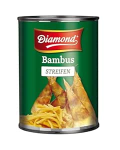 DIAMOND Bamboo Strips, Pickled Asia Vegetables in Glass, Suitable for Wok Dishes, Low Carb - 1 x 370 ml