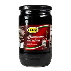 Food-United Amarena Cherries in Syrup 1 Glass 890 g Speciality from Italy Excellent Quality Amarena Sour Cherries Pitted Candied Unique Aroma Versatile