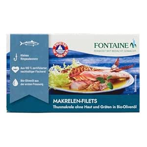 Fontaine Mackerel Fillets without Skin, Olive Oil, 120g (4)