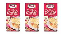 3 x Star Brodo Carne Mista Broth Liquid Mixed Meat Ready Meals 1 Litre
