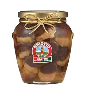 Ghiotto Galfré Antipasti d'Italia - Whole Porcini Mushrooms in Oil, Ideal for Appetizers or Side Dishes 530 g