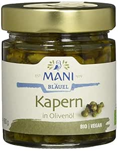 MANI Organic Olive Oil Capers Pack of 2 x 180 g
