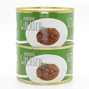 2 x Preserves 400 g Diem - Goulash from Beef and Pork - with Marjoram - Two Preserves - Long Lasting