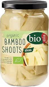 BIOASIA Organic Bamboo Slices, Pickled Asia Vegetables in Glass, Suitable for Wok Dishes, Low Carb, 1 x 340 g