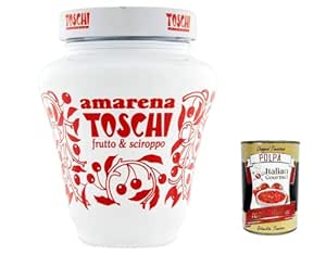 6 x Toschi Amarenakersen Mug (Amarena Cherries), Premium Quality from Italy, Authentic Italian Cherries 250 g + Italian Gourmet Polpa 400 g