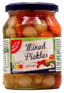 Gut & Günstig Mixed Pickles Sweet Sour Pack of 12 (12 x 190 g)