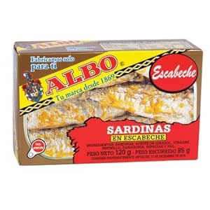 Albo Span Sardines mHuG Escabeche Pack of 6 (6 x 120 g)