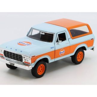 Ford Bronco 1978 modrá/oranžová 1:24 - MOTORMAX Ford Bronco 1978 - kovový model auta