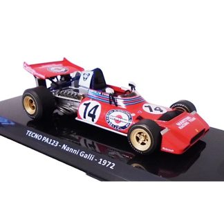 Tecno PA123 N 14 Season 1972 Nanni Galli 1:24 - časopis s modelem Tecno PA123 F1 #14 - kovový model auta 1/24