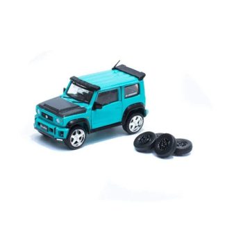 Suzuki Jimny LB Works 2018 LHD tyrkysová 1:64 - BM Creations Suzuki Jimny Left Hand Drive - kovový model auta
