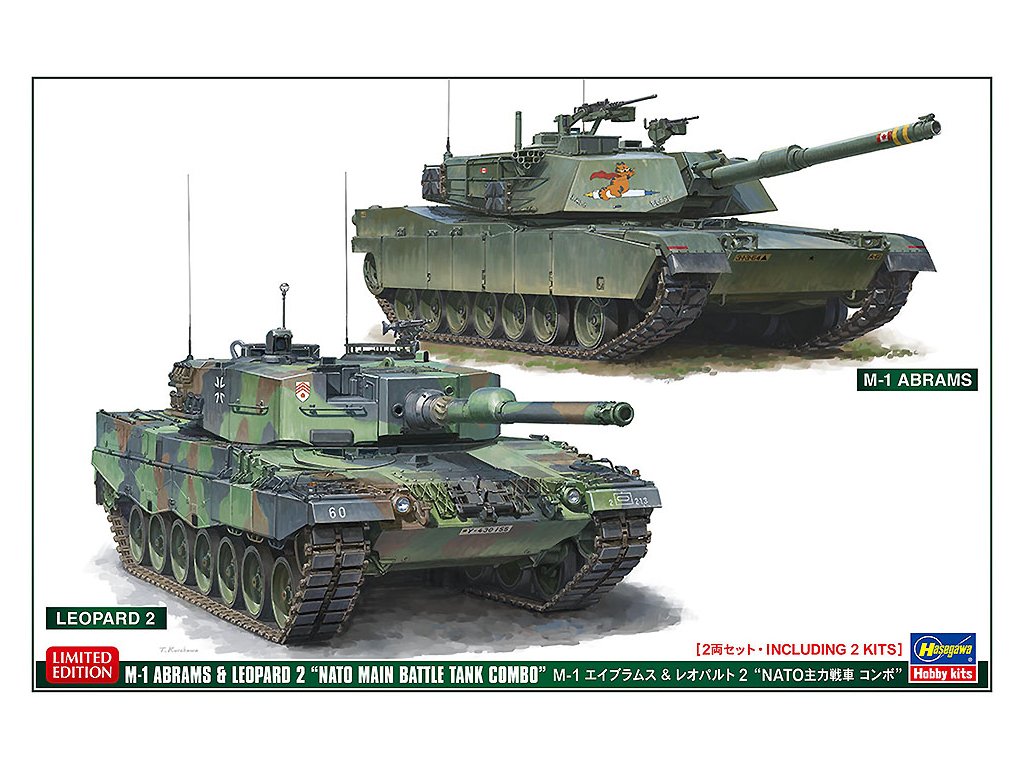 M1 Abrams & Leopard 2 'NATO Main Battle Tank Combo' 1:72 - stavebnice Hasegawa M1 Abrams + Leopard 2 'NATO Main Battle Tank - ModelKIT