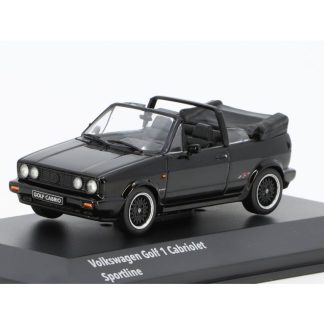 Volkswagen Golf I Cabrio Sportline 1992 černá 1:43 - Solido Volkswagen Golf I Cabrio Sportline - kovový model auta