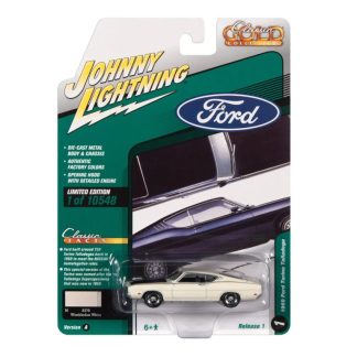 Ford Torino Talladega bílá 1969 1:64 - Johnny Lightning Ford Torino Talladega - sběratelský model autá 1/64