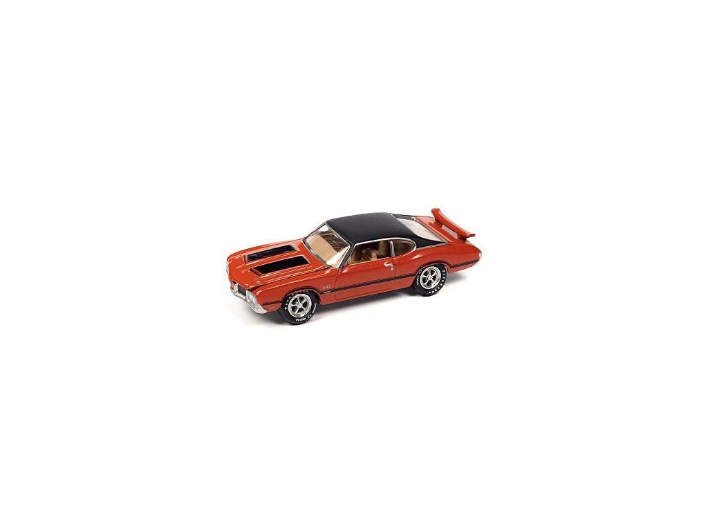 Oldsmobile 442 W-30 1967 oranžová 1:64 - Johnny Lightning Oldsmobile 442 W30 - sběratelský model autá 1/64
