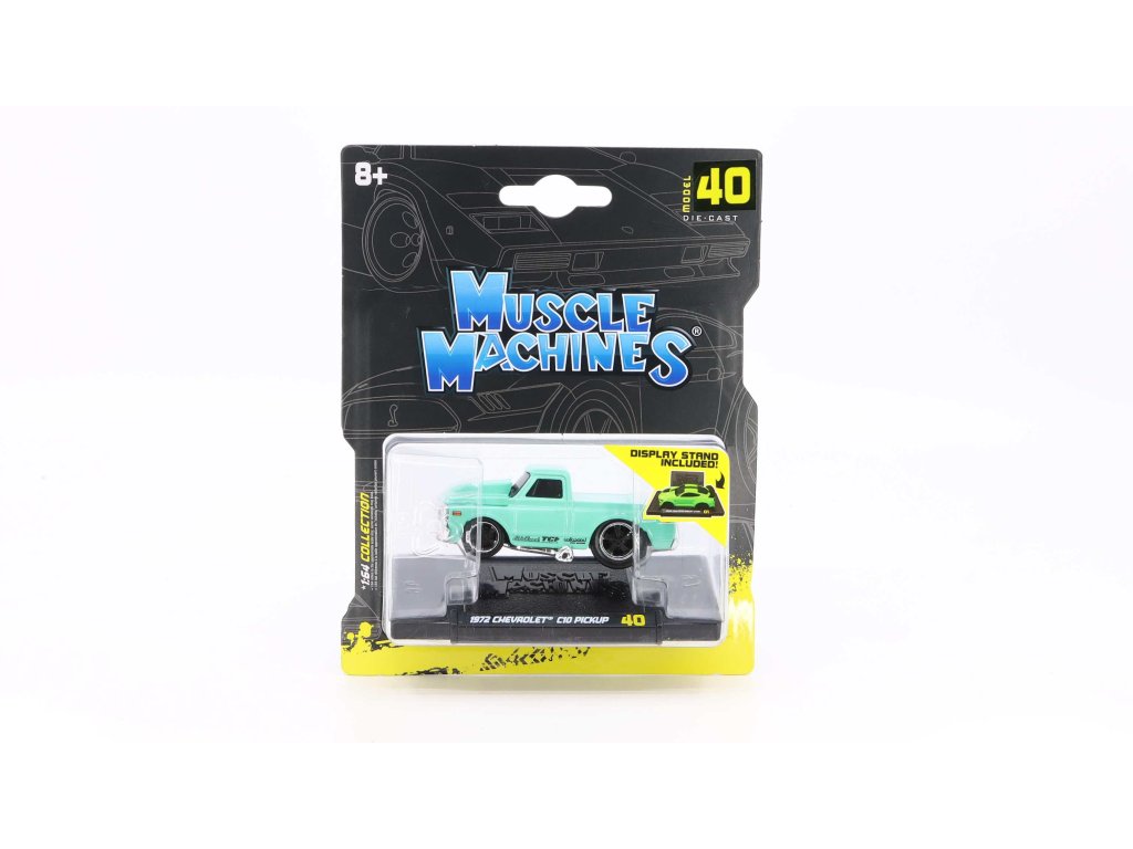 Chevrolet C-10 Pickup 1972 tyrkysový 1:64 - Maisto Chevrolet C10 Pickup - kovový model auta