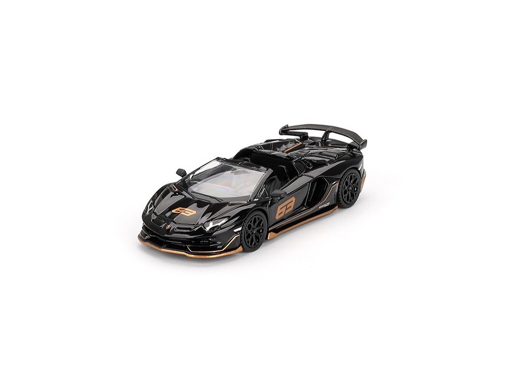 Lamborghini Aventador SVJ 63 Roadster LHD 1:64 - MiniGT Lamborghini Aventador SVJ 63 Roadster - kovový model auta