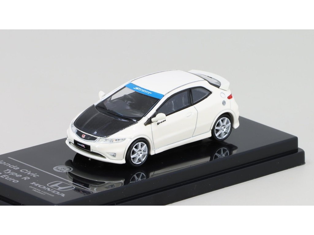 Honda Civic FN2 Type R 2007 bílá RHD 1:64 - PARAGON Models Honda Civic FN2 Type R - kovový model auta 1/64