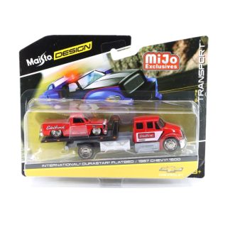 International Durastar Flatbed + Chevy 1500 1987 1:64 - Maisto International Durastar Flatbed s Chevy 1500 - kovový model 1/64