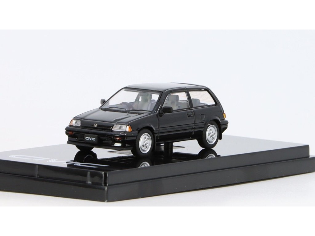 Honda Civic Si (AT) 1984 černá 1:64 - Hobby Japan Honda Civic Si (AT) 1984 - kovový model auta