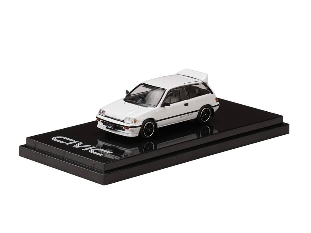 Honda Civic Si (AT) 1984 bílá 1:64 - Hobby Japan Honda Civic Si (AT) 1984 - kovový model auta