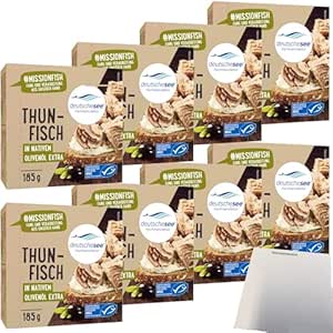 usy Bundle for German Sea Tuna in Extra Virgin Olive Oil (Pack of 8 x 185 g) + usy Block