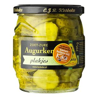 Kesbeke Augurken Plakjes Zoetzuur Cucumber Slices Sweet and Sour 395G