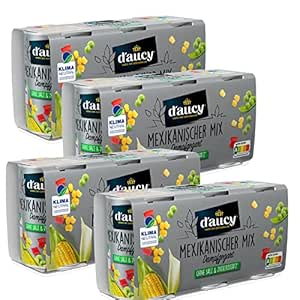 d'aucy Mexican Mix - 100% No Salt and Added Sugar, No Preservatives, Climate Neutral, 4 Pack = 12 x 110 g Tin