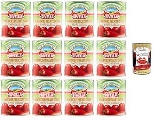 Divella Pomodori Pelati Plum Peeling Tomatoes, 100% Italian 12 x 800 g + Italian Gourmet Polpa 400g