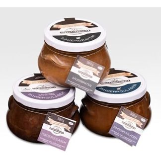 Dürrröhrsdorfer Beef Tasting Set Sour Roast, Beef Table Top & Beef Goulash, 3 x 500 g
