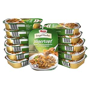 Buss Freizeitmacher Hearty Hunter Pot with Pasta, Meatballs and Mushrooms, 12 x 300 g