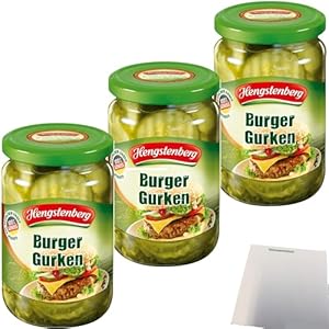 usy Bundle für Hengstenberg Burger Gurken 3er Pack (3x330g Glas) + usy Block