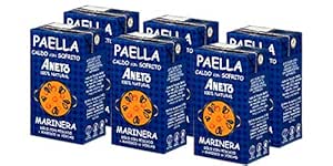 Aneto 100 % natürlich – Brühe für Paella mit Fisch und Meeresfrüchten – Schachtel mit 6 Einheiten à 1 l