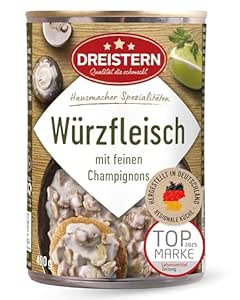 DREISTERN Seasoning Meat 400 g, with Chicken and Pork, Hearty Ready Meal in Recyclable Canning Box, Long Shelf Life Thanks to Natural Preservation, Homemaker Quality