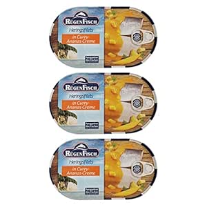 Rügen Fisch Herring Fillets in Curry Pineapple Cream (Pack of 3 x 200 g)