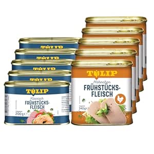 TULIP 5 x Pork Breakfast Meat 200 g + 5 x Chicken Breakfast Meat 340 g | Delicious Pork and Chicken Meat | 86% Pork and 80% Chicken Meat
