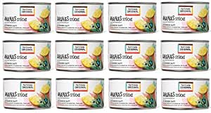 fairtrade ORIGINAL Pineapple in Cans | Pineapple Pieces without Sugar | Pineapple Pieces Sugar-Free | Sweet Pineapple | Cans Pineapple Fair Trade and Natural (12 Tins (227 g each))