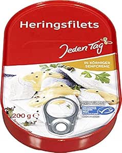 Jeden Tag MSC Herring Fillets in Mustard Cream, 200 g