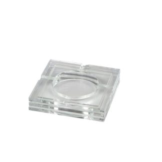Zigarrenascher Glas transparent quadratisch 4 Ablagen