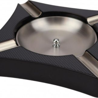 Zigarrenascher quadrat. carbon finish glänzend, 4 Ablagen