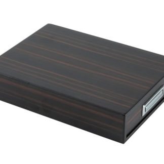 Zigarren-Set Ebony Finish mit Ascher und Cutter, in Holzbox