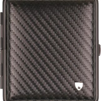 Zigtt.-Etui v. H. Leder Carbonoptik schwarz Rahmen schwarz 1