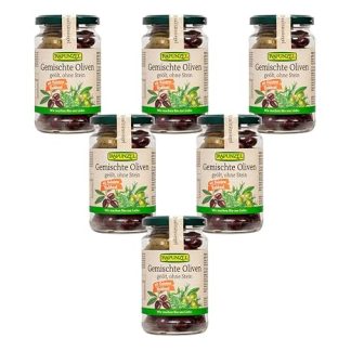 Rapunzel - Mixed Olives with Herbs Oiled without Stone - 170 g - Pack of 6