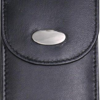 Zigaretten-Packungsetui Leder schwarz Slim 100mm