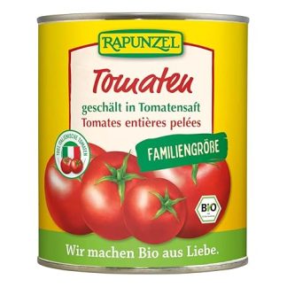 Rapunzel Organic Tomatoes, Peeled in a Tin, Pack of 1 (1 x 800 g) - Organic
