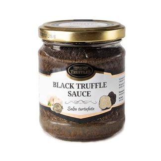 Black truffle sauces, black truffle sauce, truffle cream, summer truffle tuber aestivum and mushrooms, delicacy for gourmets, for meat, grilled bread, omelets, pasta, risotto, sushi
