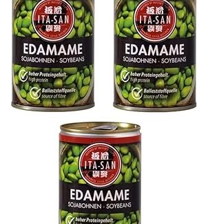 Pamai Pai® 3 x 400 g edamame in a tin, soybean seeds, beans, Ita-San, preserved