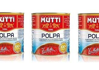 Mutti polpa di Pomodoro Tomato Pulp Tomato Sauce 100% Italian 2.5 kg Pack of 3